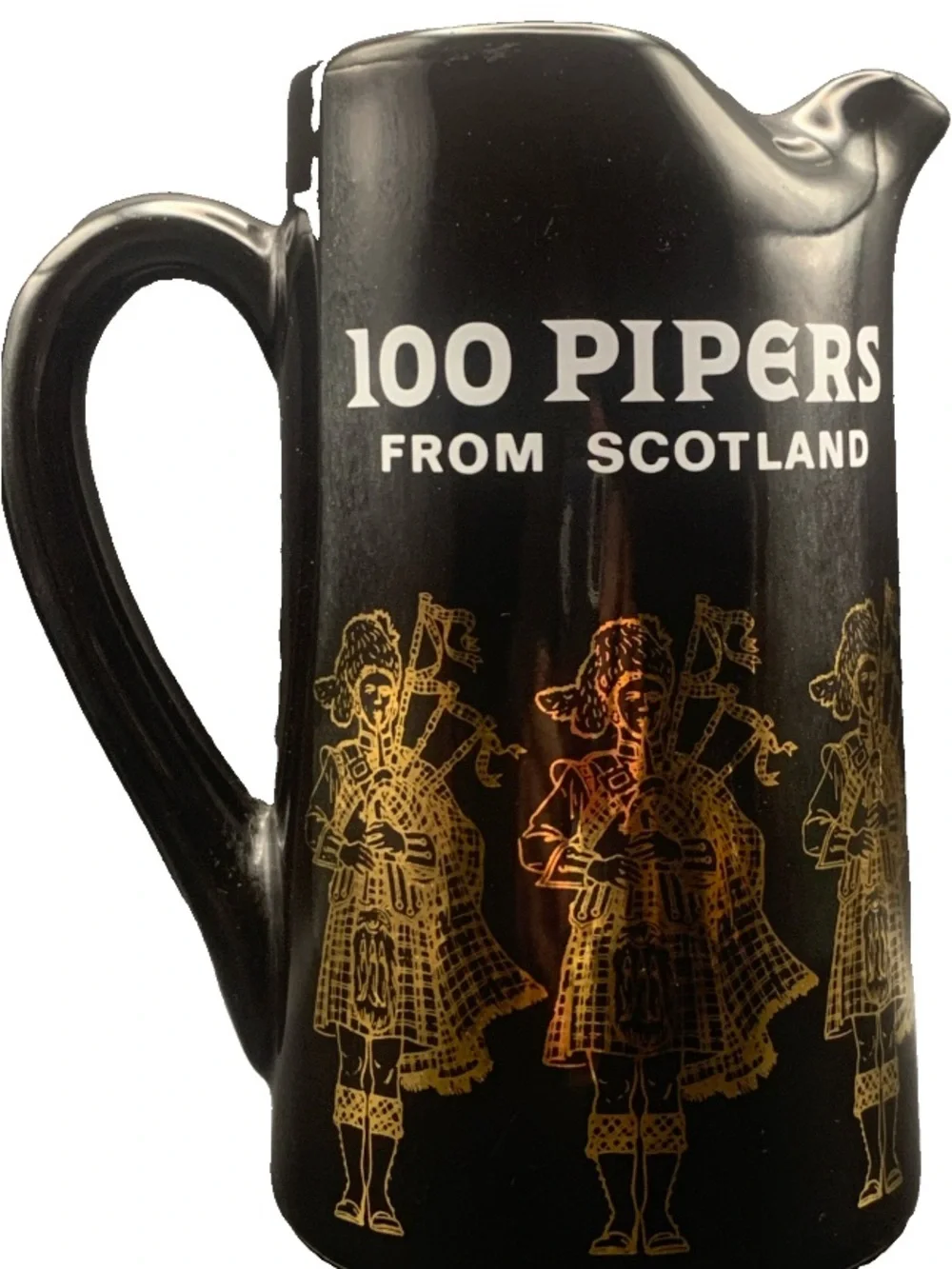 Vintage Seagram Blended Scotch Whiskey 100 Pipers From Scotland Pitcher Jug